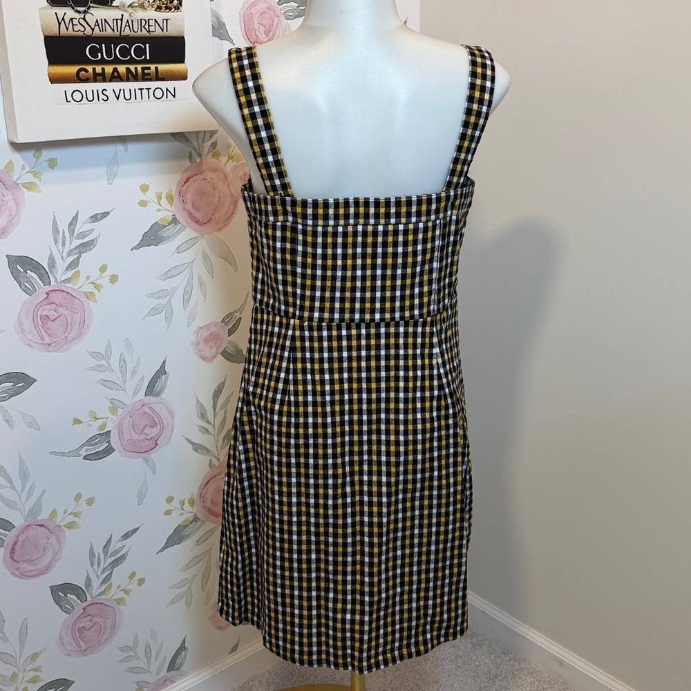 Hollister Checkered Yellow/Black Dress Size Small - Picture 4 of 5